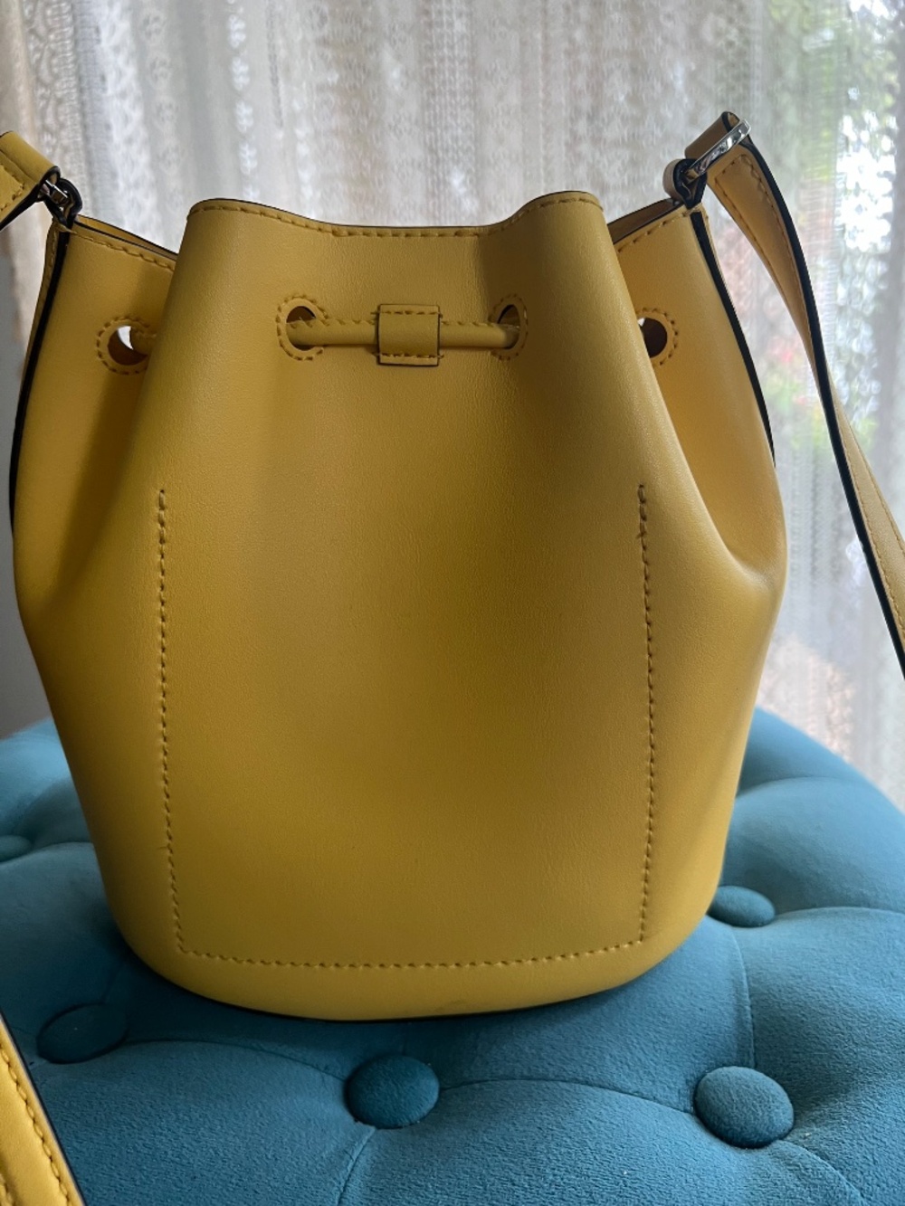 Ralph Lauren Leather drawstring bucket crossbody bag - Picture 8 of 13